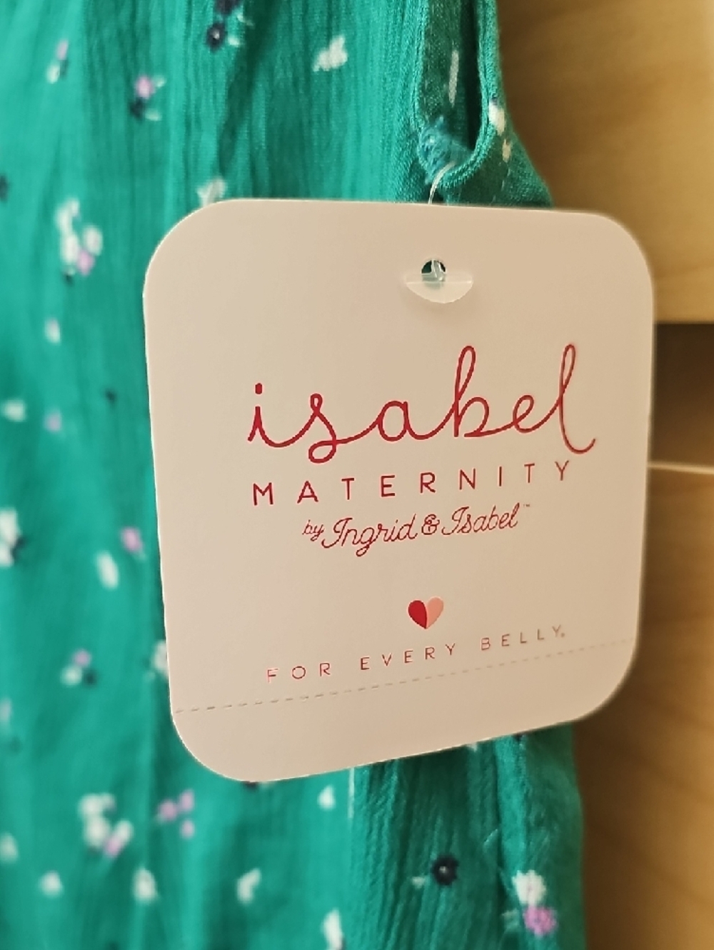 Isabel Maternity by Ingrid & Isabel Teal Floral Sleeveless Maternity Tank - Picture 7 of 7
